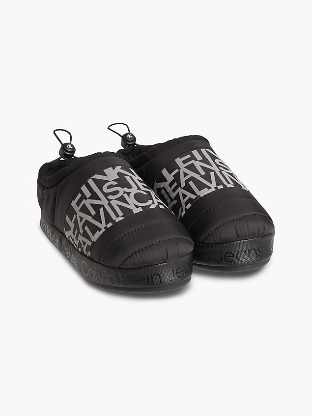 black recycled quilted slippers for women calvin klein jeans