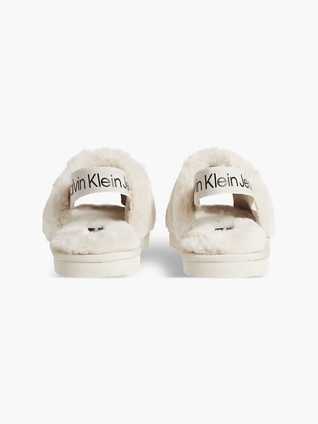 EGGSHELL Recycled Faux Fur Slippers for women CALVIN KLEIN JEANS