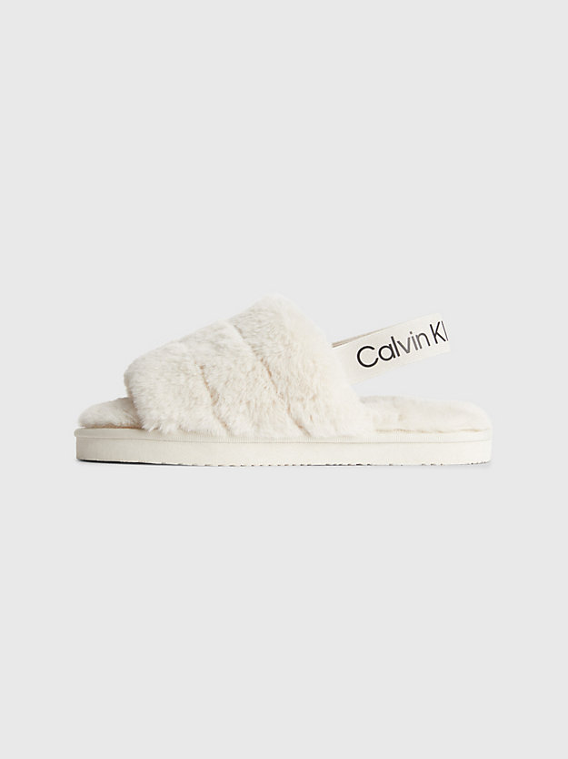 EGGSHELL Recycled Faux Fur Slippers for women CALVIN KLEIN JEANS