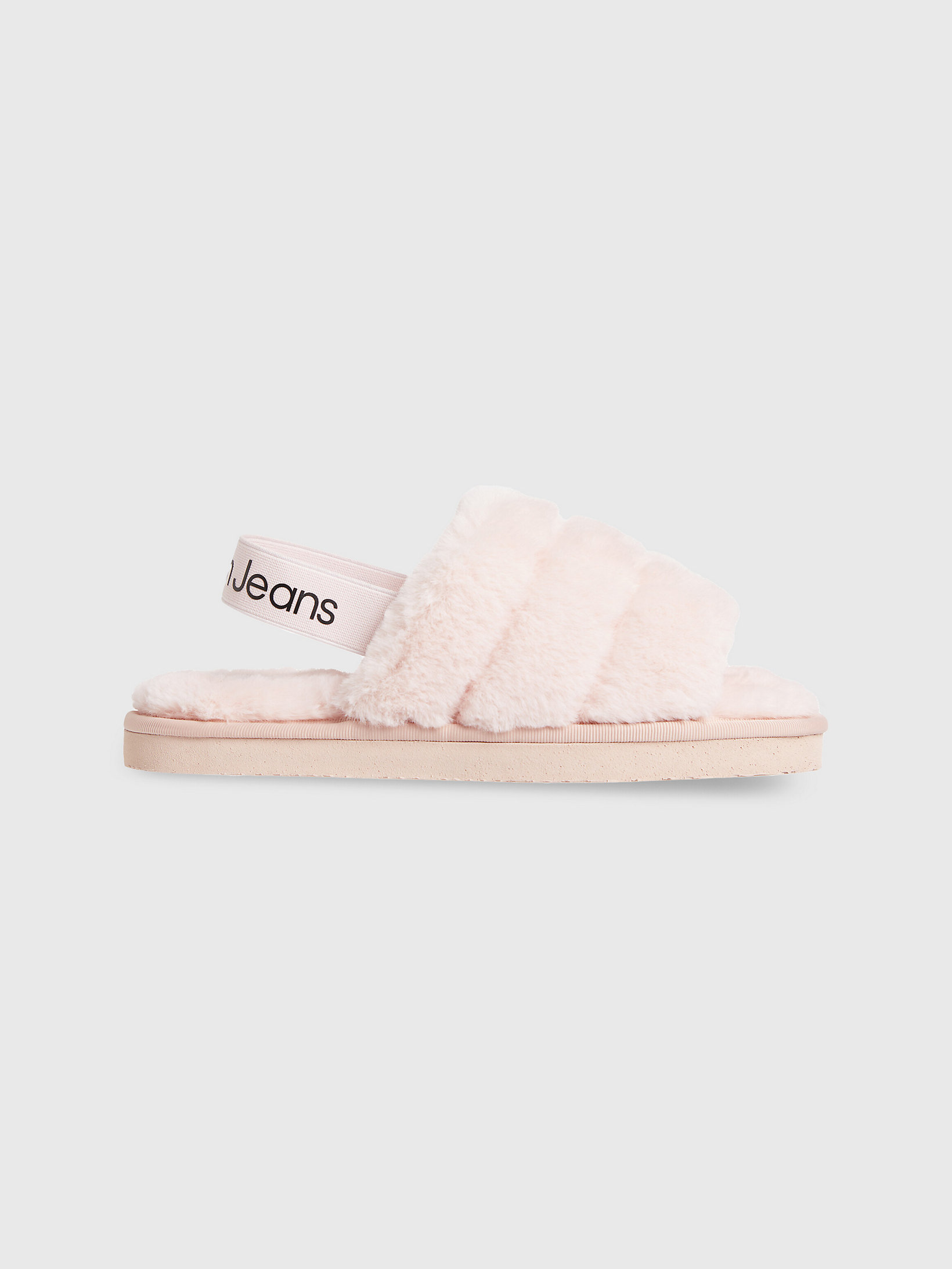 Pink Blush Recycled Faux Fur Slippers undefined women Calvin Klein