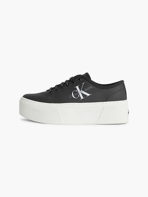BLACK Recycled Canvas Platform Trainers for women CALVIN KLEIN JEANS