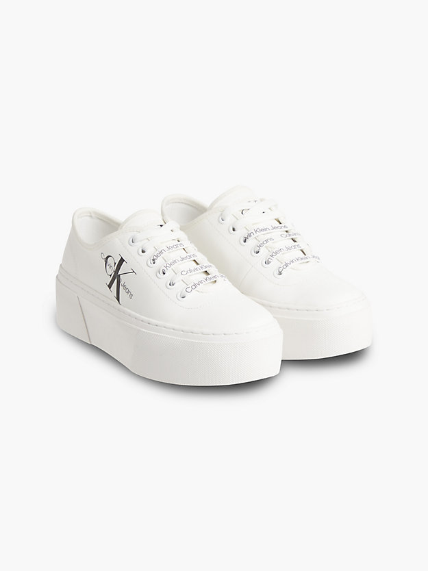BRIGHT WHITE Plateau-Sneakers aus recyceltem Canvas für Damen CALVIN KLEIN JEANS