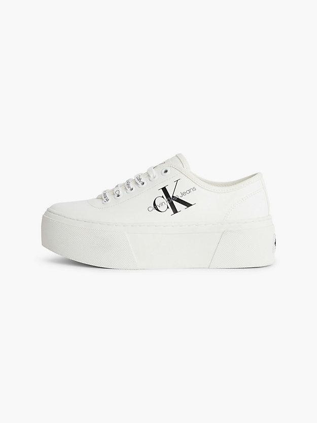 BRIGHT WHITE Recycled Canvas Platform Trainers for women CALVIN KLEIN JEANS