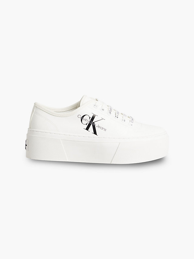 Bright White Plateau-Sneakers Aus Recyceltem Canvas undefined Damen Calvin Klein