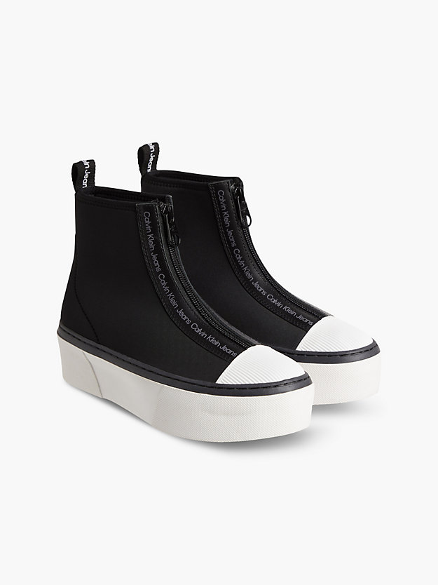 BLACK Recycled Neoprene High-Top Trainers for women CALVIN KLEIN JEANS