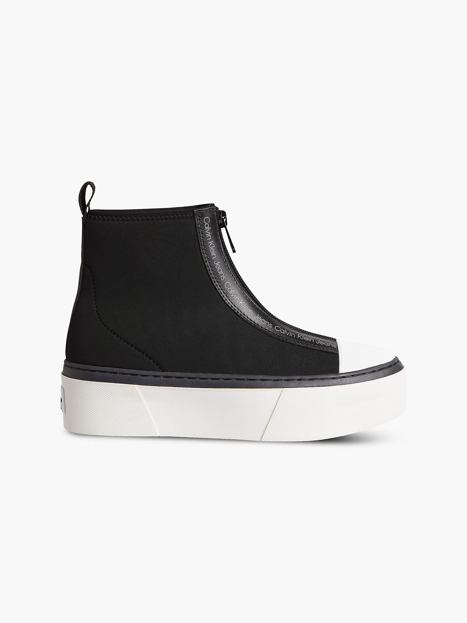 Black Recycled Neoprene High-Top Trainers undefined women Calvin Klein