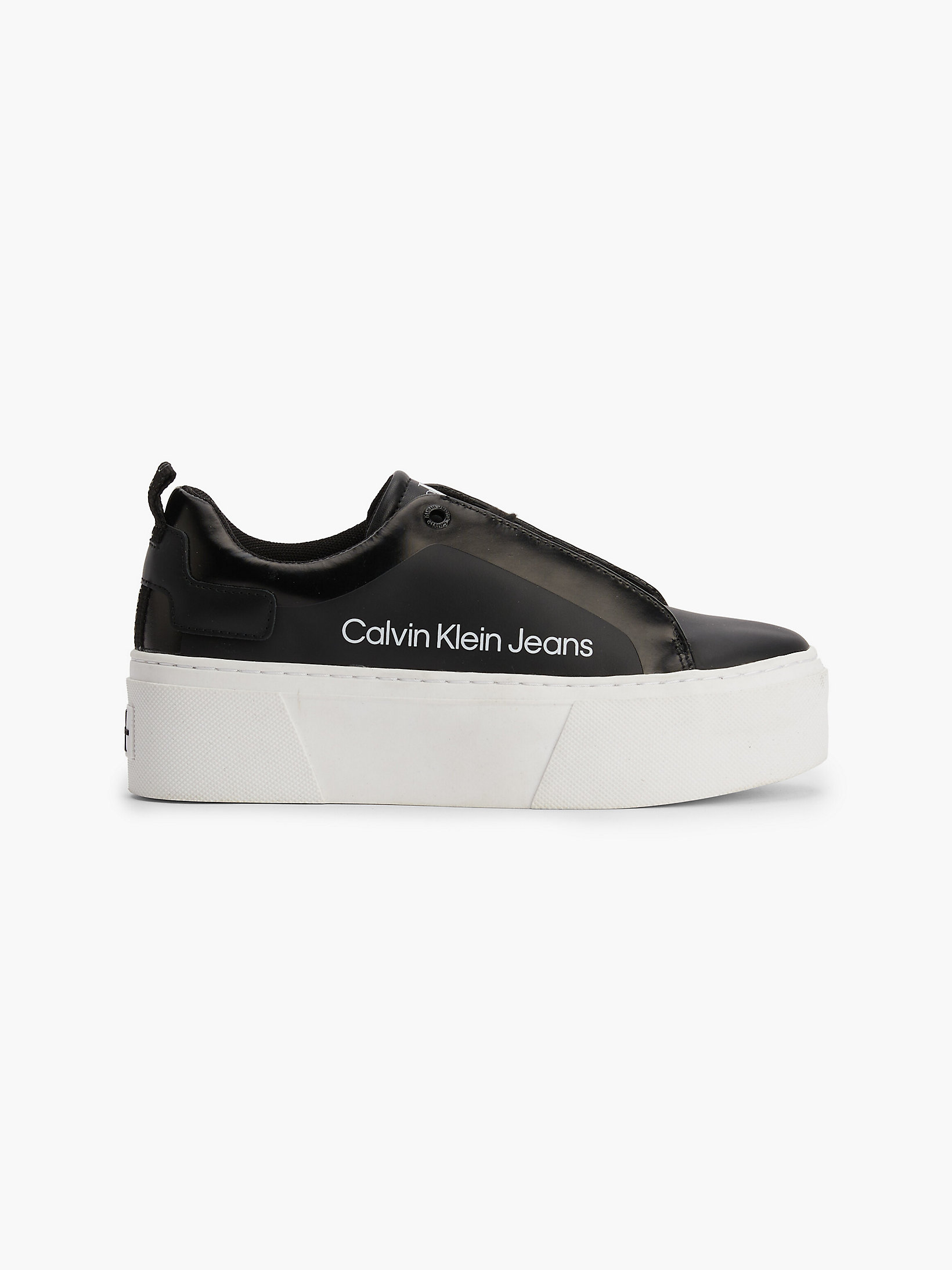 Black Leather Platform Trainers undefined women Calvin Klein