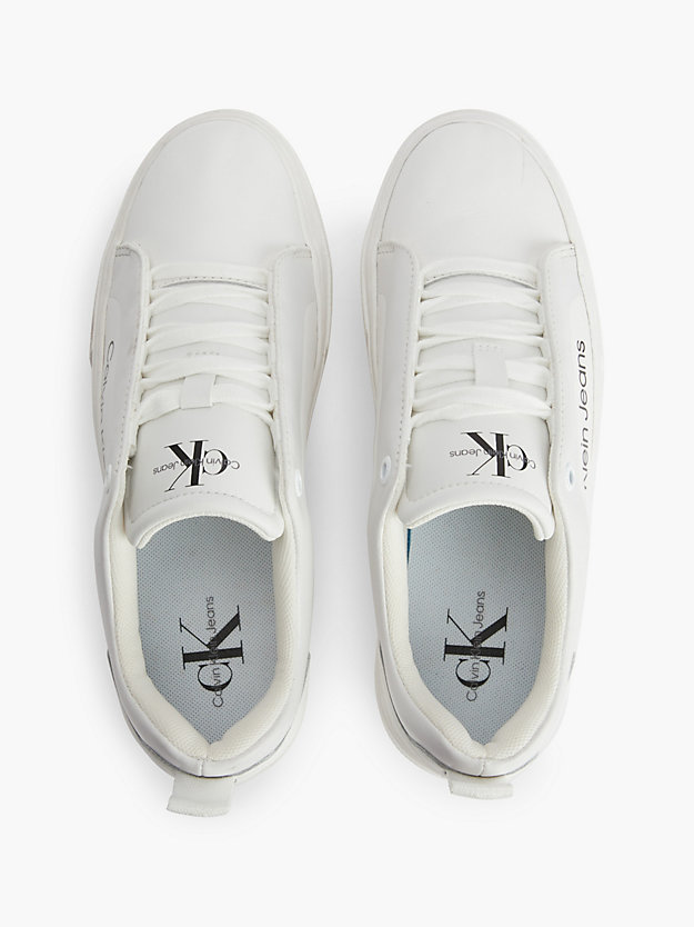 BRIGHT WHITE Leather Platform Trainers for women CALVIN KLEIN JEANS