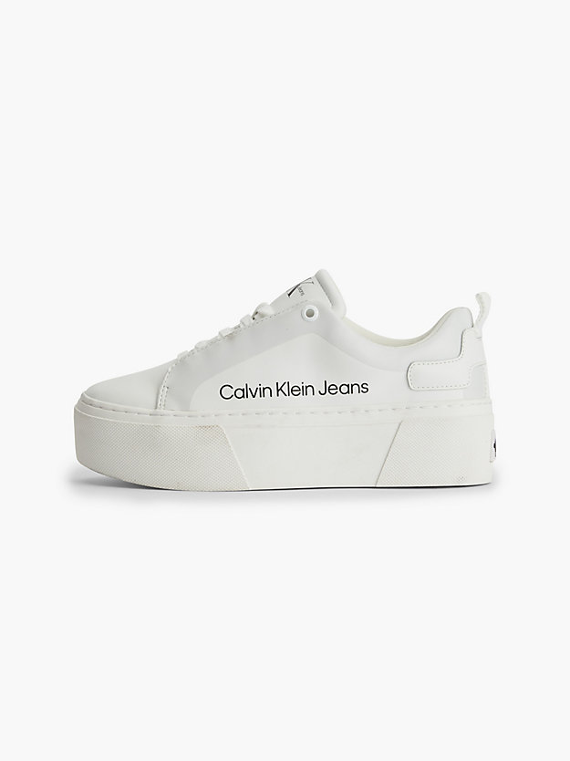 BRIGHT WHITE Zapatillas de plataforma de piel de mujer CALVIN KLEIN JEANS