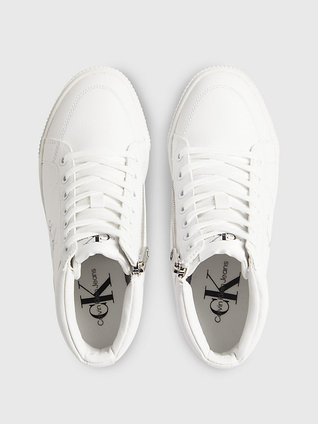 white/silver high top wedge sneakers für damen - calvin klein jeans