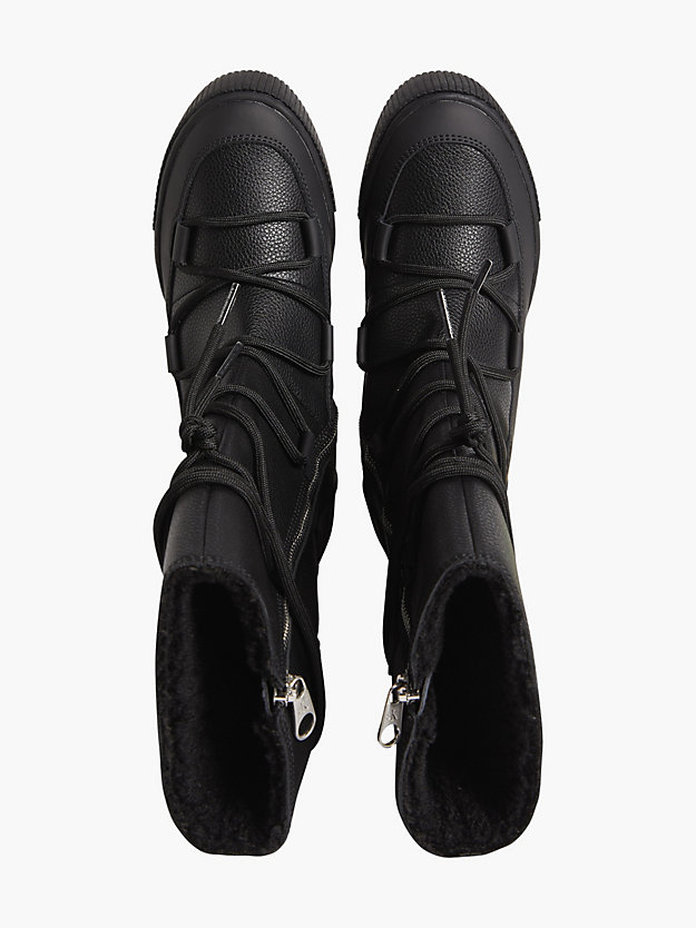 BLACK Skórzane buty za kostkę na koturnie dla Kobiety CALVIN KLEIN JEANS