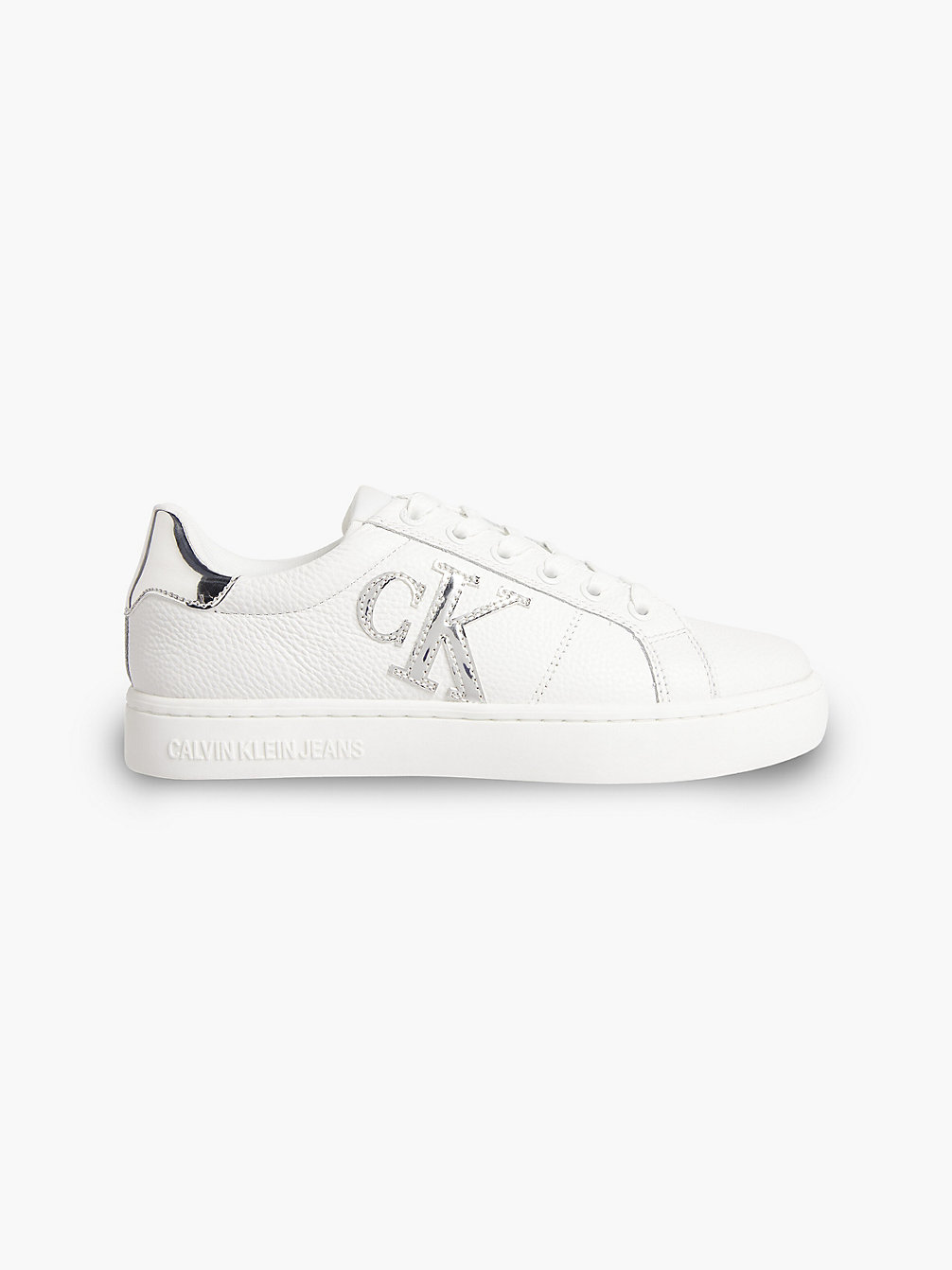 WHITE/SILVER Leder-Sneakers undefined Damen Calvin Klein
