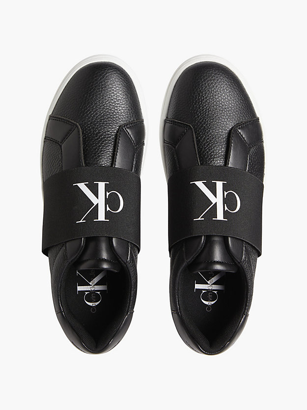BLACK Leather Slip-On Shoes for women CALVIN KLEIN JEANS