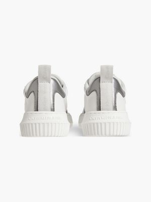 WHITE/SILVER Leder-Sneakers für Damen CALVIN KLEIN JEANS