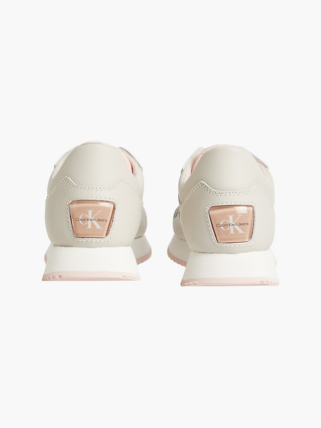 EGGSHELL/PINK BLUSH Leather Trainers for women CALVIN KLEIN JEANS