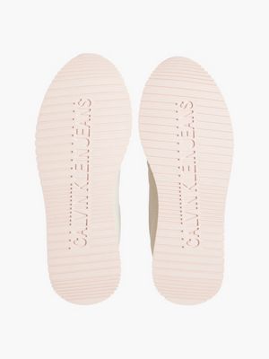 EGGSHELL/PINK BLUSH Leather Trainers for women CALVIN KLEIN JEANS