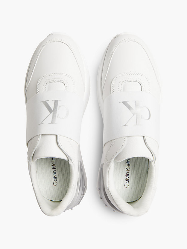 WHITE/SILVER Sneaker slip-on pesanti da donna CALVIN KLEIN JEANS