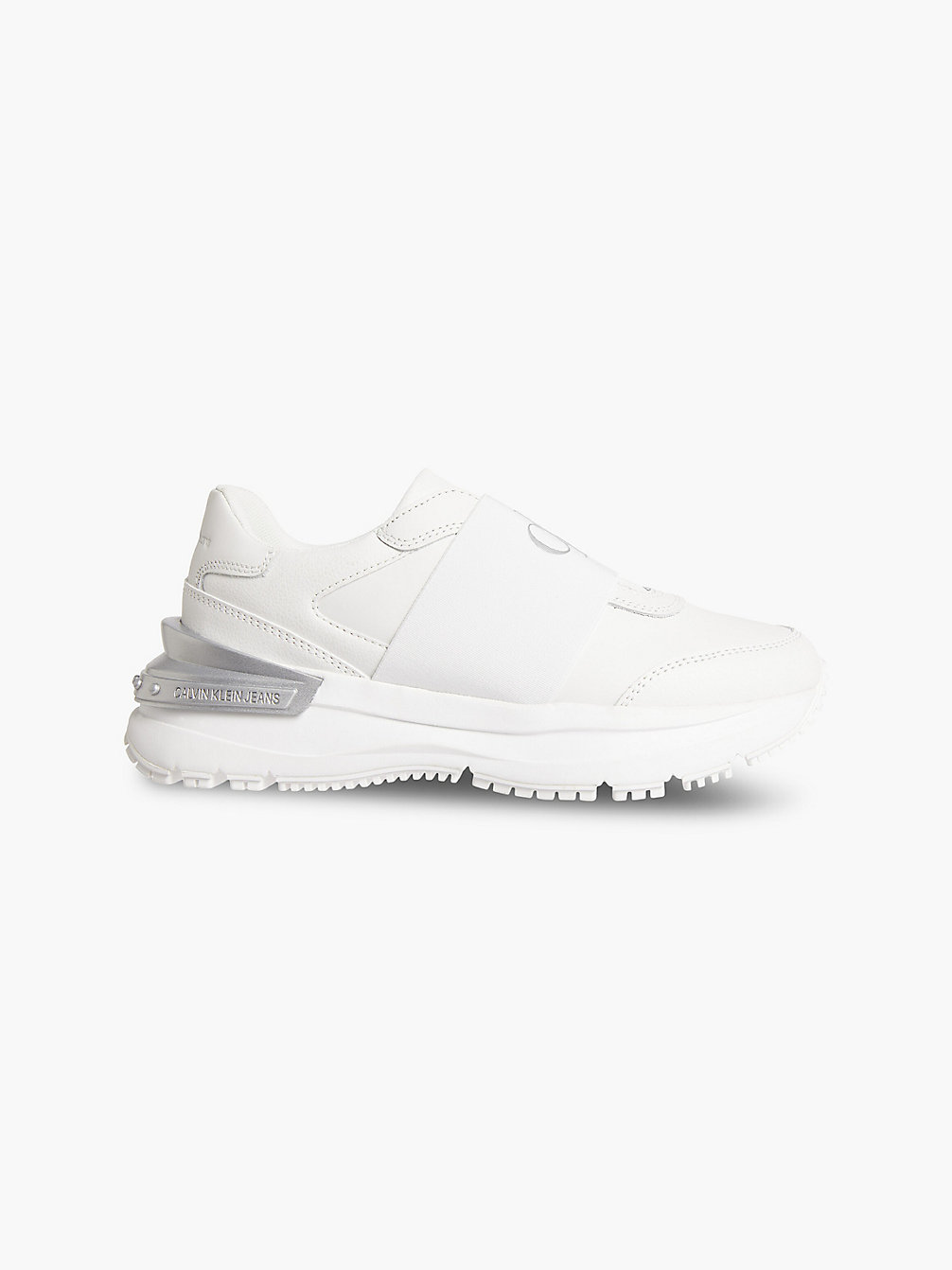 WHITE/SILVER Chunky Slip-On Trainers undefined women Calvin Klein