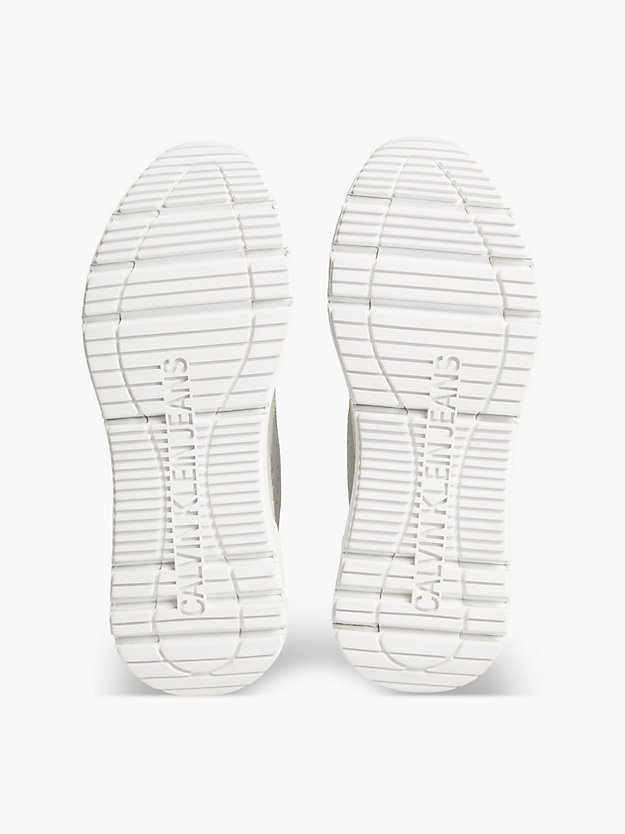 OFF WHITE/WHITE Zamszowe hybrydowe buty za kostkę na grubej podeszwie dla Kobiety CALVIN KLEIN JEANS