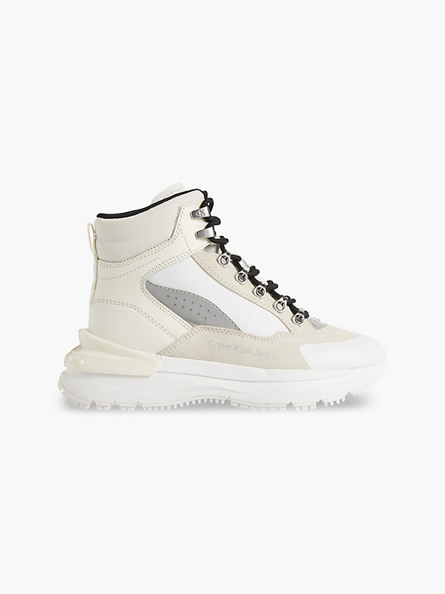 Off White/white Suede Chunky Hybrid Boots undefined women Calvin Klein
