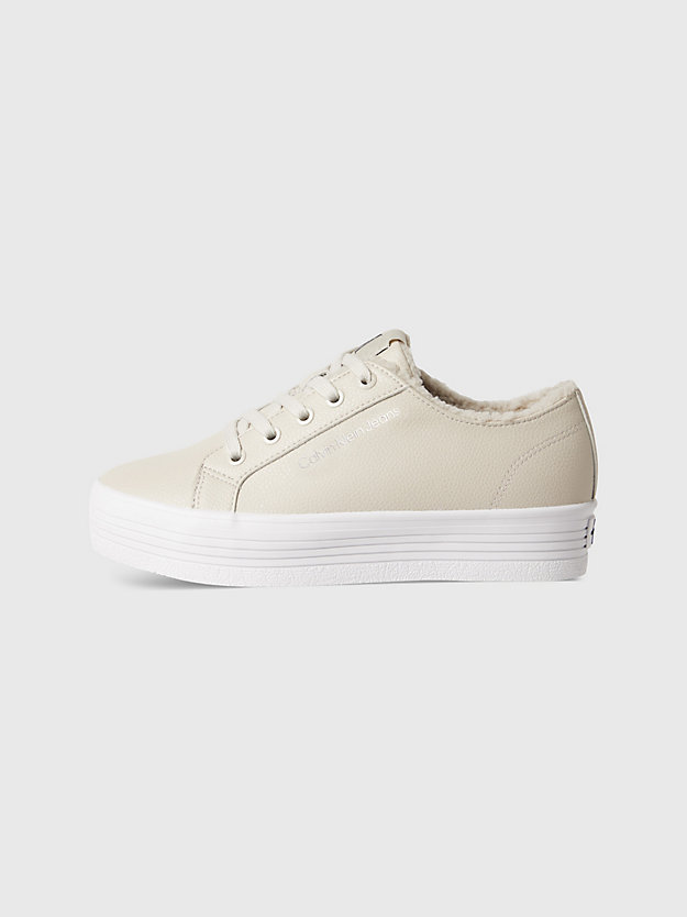 EGGSHELL Leather Platform Trainers for women CALVIN KLEIN JEANS
