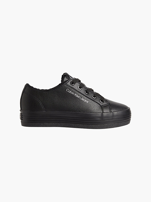 Black Leren Plateau Sneakers undefined dames Calvin Klein
