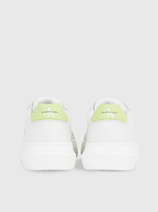 bright white/exotic mint leather trainers for women calvin klein jeans