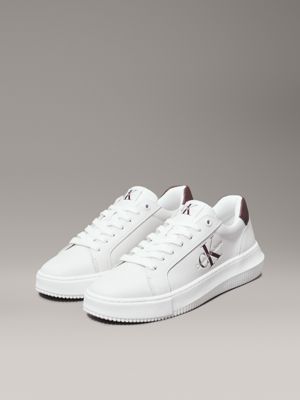 bright white/andorra leather trainers for women calvin klein jeans