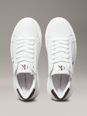 bright white/andorra leather trainers for women calvin klein jeans