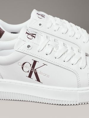 bright white/andorra leather trainers for women calvin klein jeans