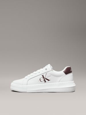 bright white/andorra leather trainers for women calvin klein jeans