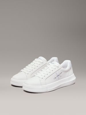 bright white/plein air leather trainers for women calvin klein jeans