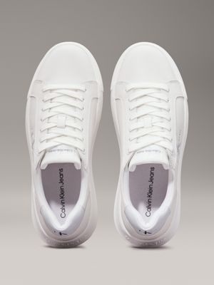 bright white/plein air leather trainers for women calvin klein jeans