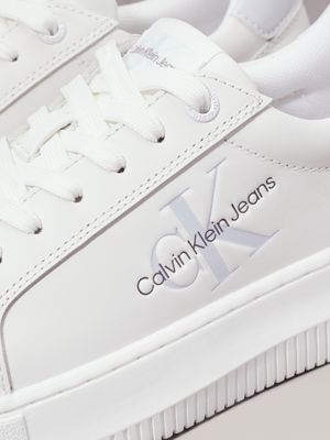 bright white/plein air leather trainers for women calvin klein jeans