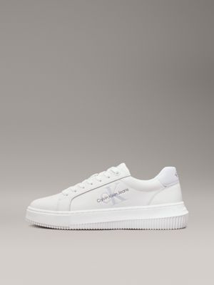 bright white/plein air leather trainers for women calvin klein jeans