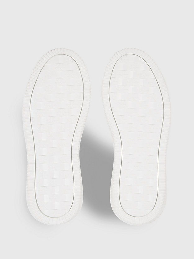bright white/eggshell leder-sneakers für damen - calvin klein jeans
