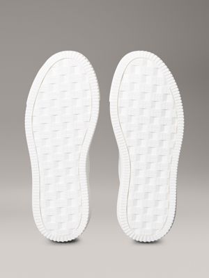 bright white/muted lime leather trainers for women calvin klein jeans