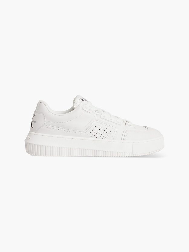 BRIGHT WHITE Leather Trainers for women CALVIN KLEIN JEANS