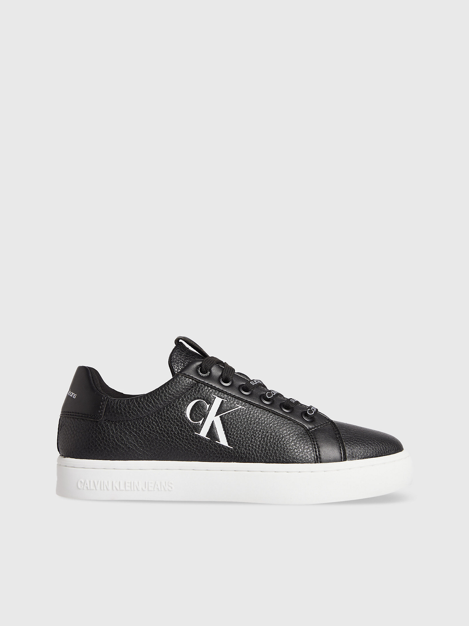 Black/white Leder-Sneakers undefined Damen Calvin Klein