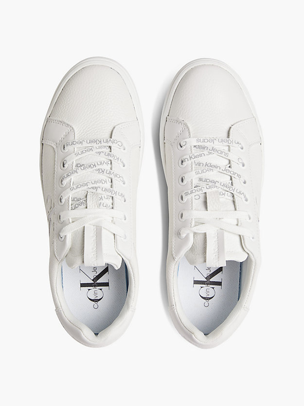 TRIPLE WHITE Leather Trainers for women CALVIN KLEIN JEANS