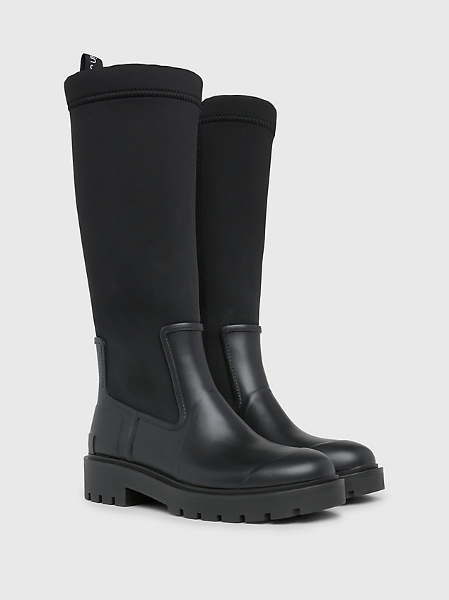 bottes de pluie en néoprène black pour femmes calvin klein jeans