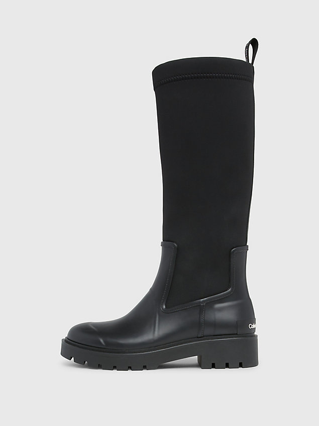 black neoprene rain boots for women calvin klein jeans