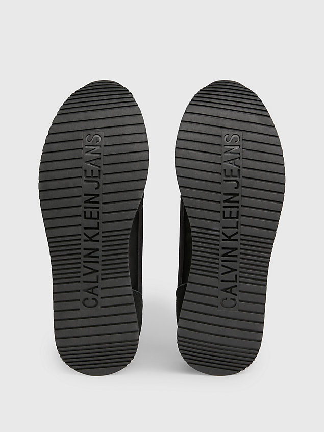 black sneakers aus twill für damen - calvin klein jeans