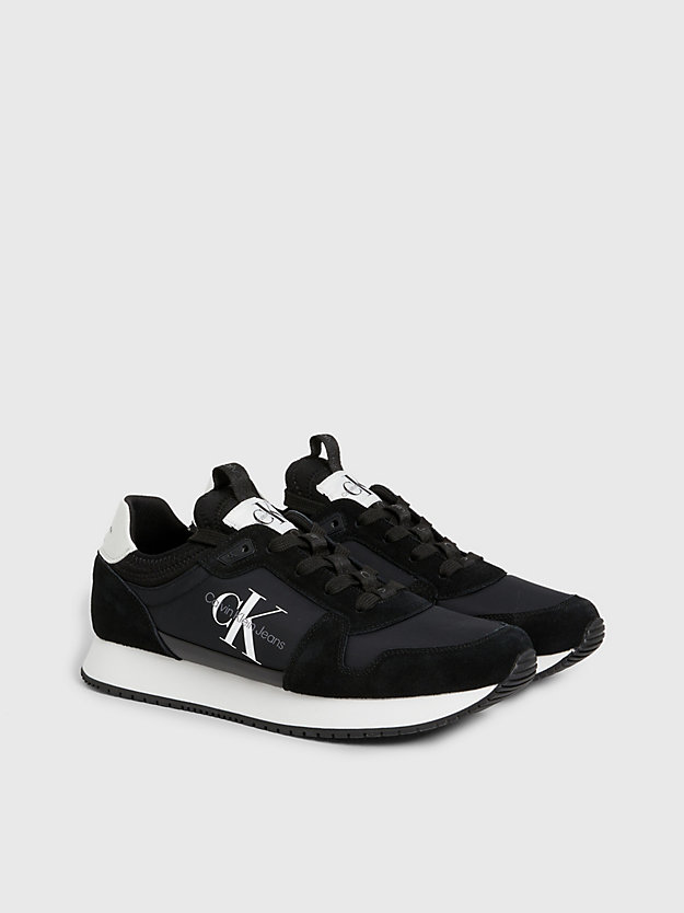BLACK / WHITE Suede Trainers for women CALVIN KLEIN JEANS