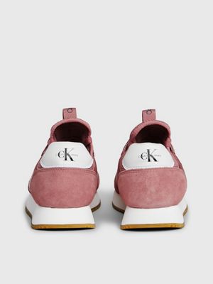 ash rose/bright white suede trainers for women calvin klein jeans