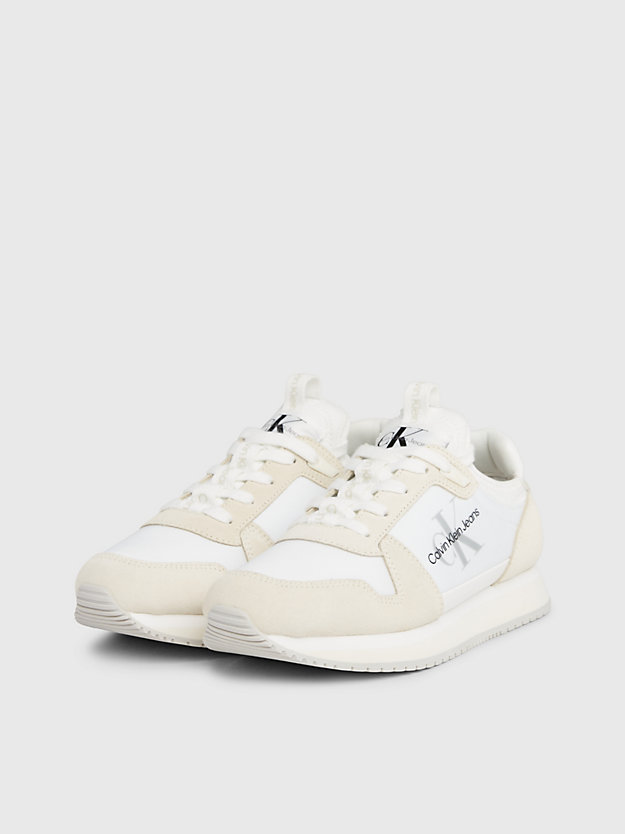 sneaker in camoscio bright white/creamy white da donne calvin klein jeans