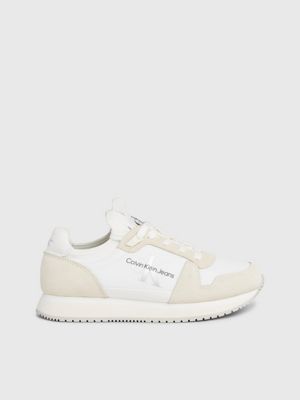 Sapatos Desportivos De Mujer CALVIN KLEIN YW0YW01442 EVA RUNNER LOW 01U  BRIGHT WHITE-PEACH BLUSH