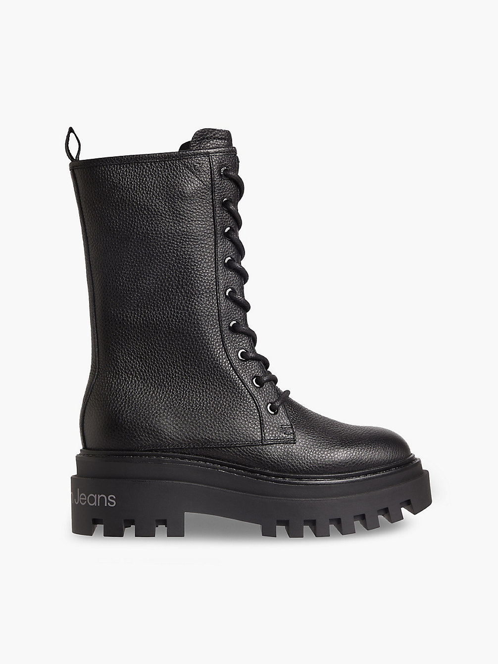 BLACK Leather Platform Boots undefined women Calvin Klein