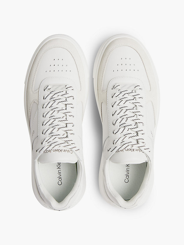 BRIGHT WHITE Leder-Sneakers für Damen CALVIN KLEIN JEANS