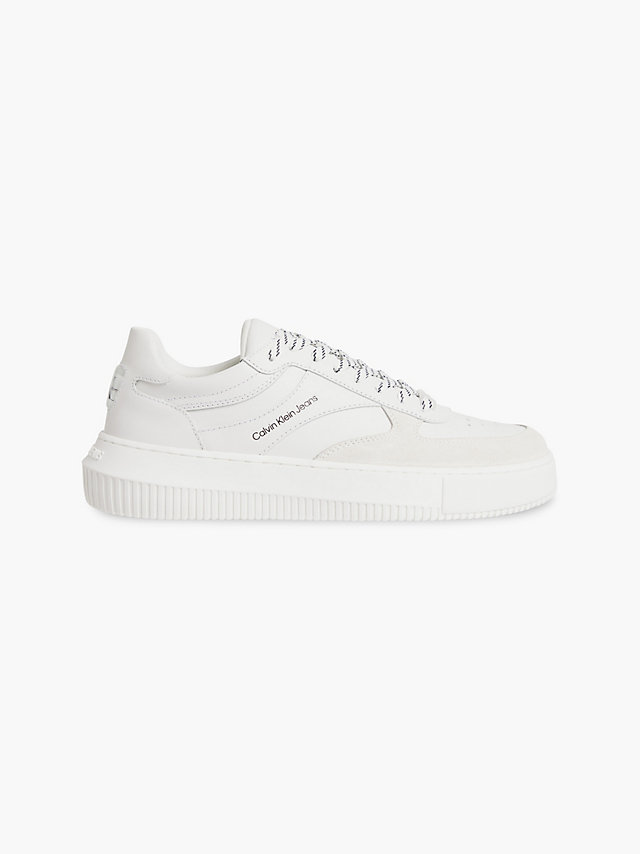 Bright White Leren Sneakers undefined dames Calvin Klein